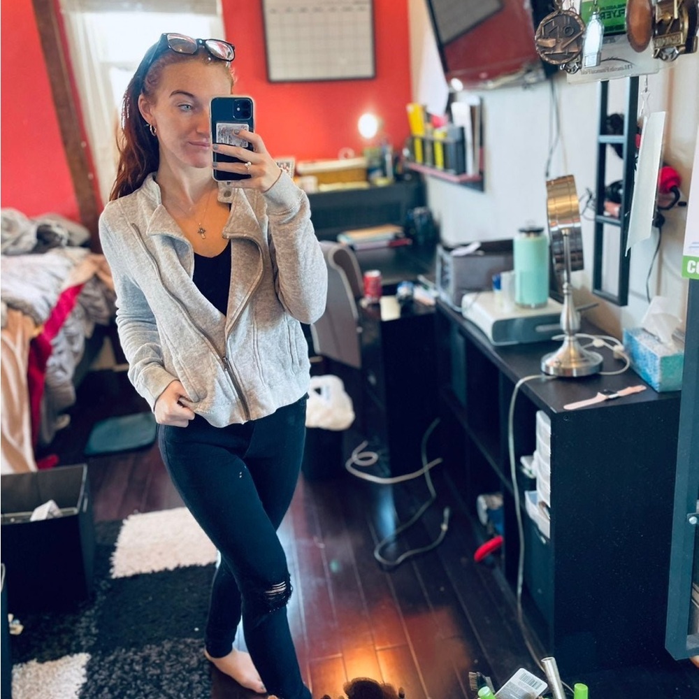 Gray zip up - Picture 3 of 13